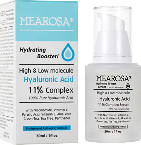 Hyaluronic Acid Serum for face - 11% Low molecules Anti-aging Hydrating Booster Serum 100% Pure Hyaluronic Acid