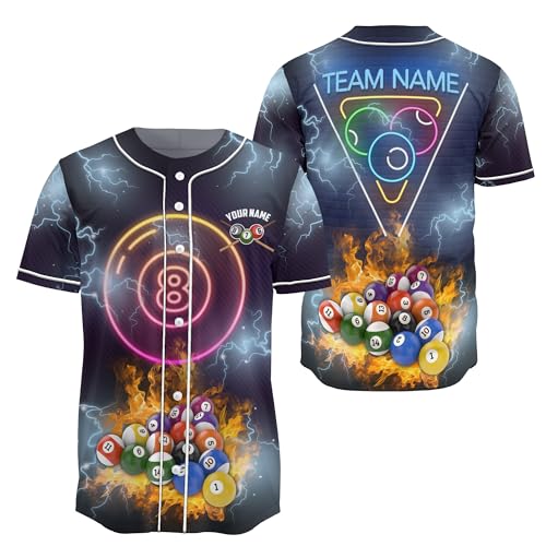 Custom Team Billiards Player Jersey with 8 Ball Pool Graphic