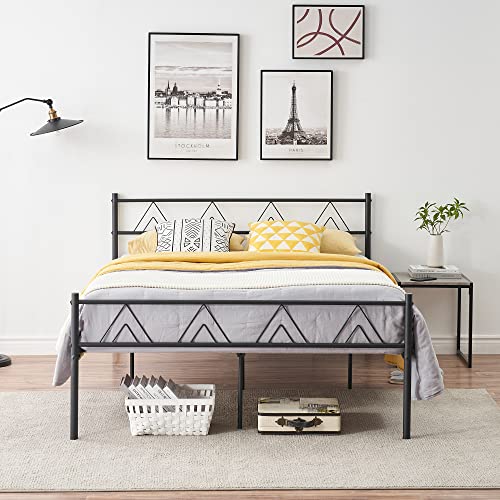 Liink1Ga Double Bed Frame, Full Size Bed Frames No Box Spring Needed, Full Size Bed Frame With Headboard, No Squeaky, Easy To Assemble Full Size Bed Frames, Victorian Style #TOP19