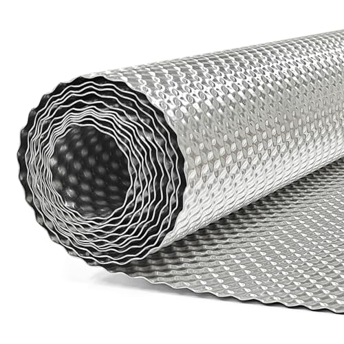 AggSound 1 rolo de 100 x 40 cm em relevo, chapa de proteção térmica de alumínio, resistente ao calor, isolamento, placa protetora para carro, com 20 faixas tensoras de aço inoxidável de 30 cm