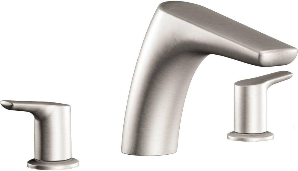Moen T986BN Method Two-Handle Deck Mount Roman Tub Faucet Trim Kit, Valve Required, Brushed Nickel