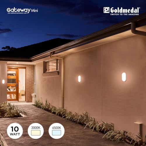 Image of Goldmedal Gatewaymini 10W LED Bulkhead Light-Ellipse Shape-CoolDaylight(6500K)|Suitable for Indoor & Outdoor Use|-Pack of 1