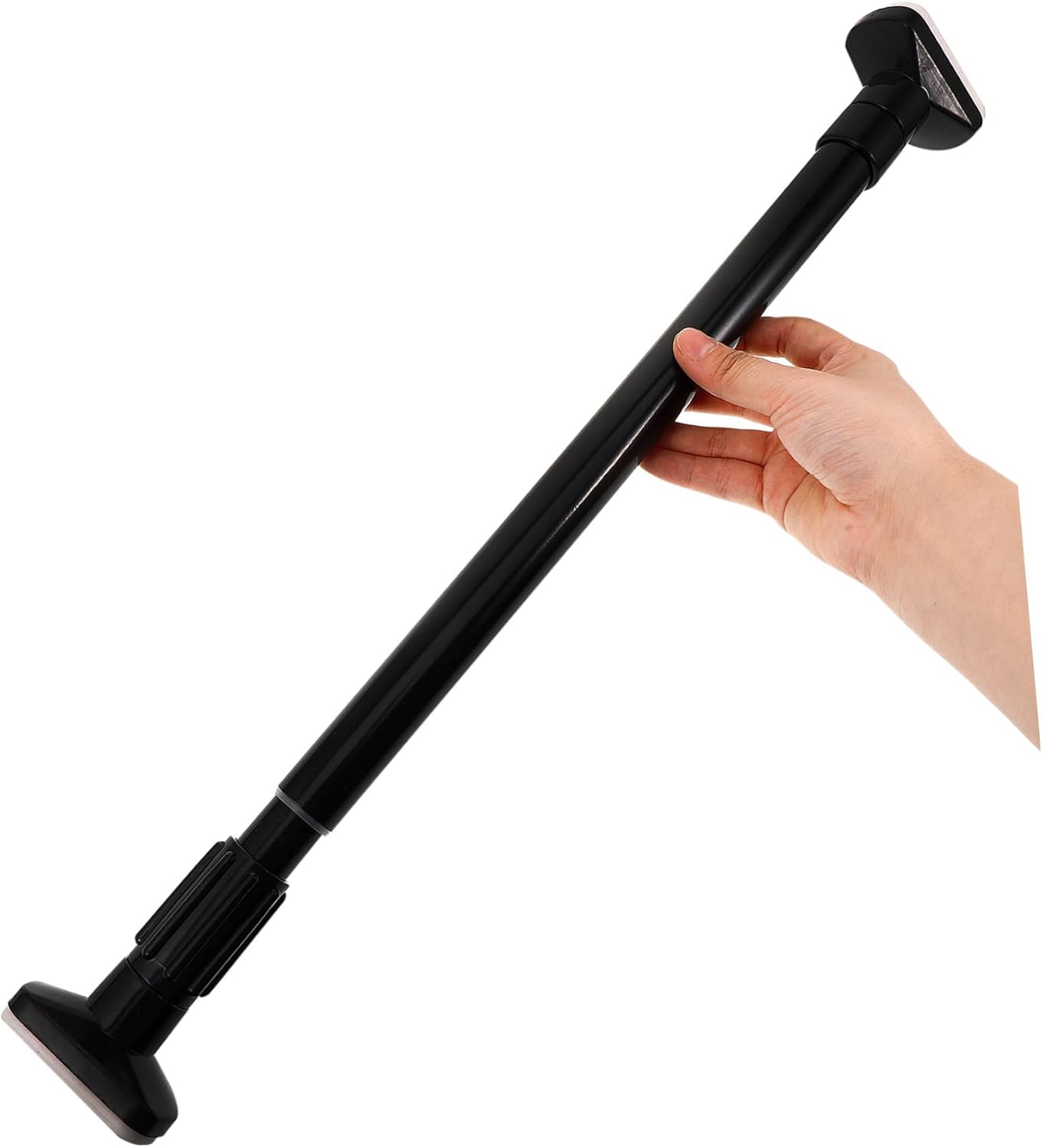 Retractable Stainless Steel Clothes Drying Pole Multipurpose Telescopic Rod for Bathroom Shower Curtain and Wardrobe Closet Abs Construction Black Expansion Support