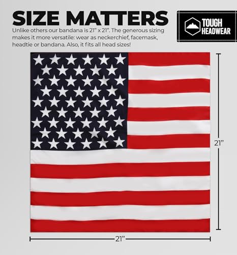 image for Tough Headwear Large Bandana Headband - Handkerchief Bandanas for Men 