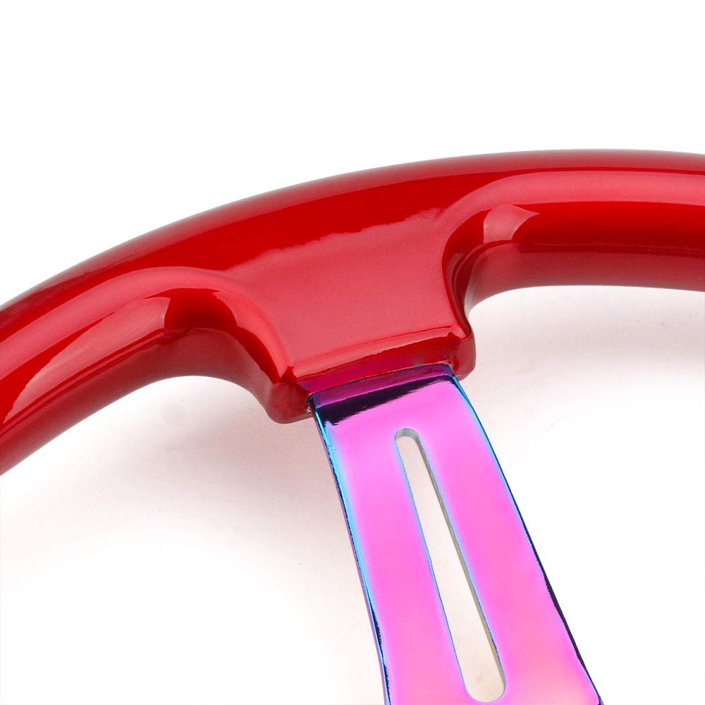 Volante da Corsa Universale,Volante Sportivo Volante sportivo universale da 350 mm e 14 pollici in ABS classico con raggi(Pink)