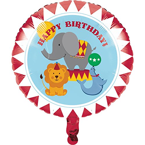 Two-Sided Mylar Foil Round Balloon, Circus Time
