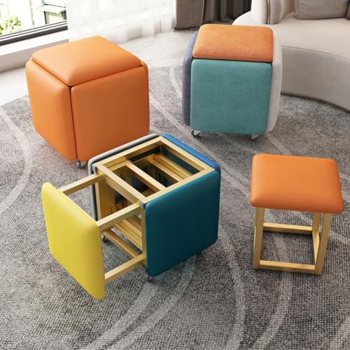 Tabouret cube empilable 5 en 1 pour optimiser l'espace de vie