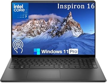Inspiron 16 Touchscreen Laptop for Business, Intel Core 7 150U (Up to 5.4 GHz), 16" FHD+, 300 nits Display, 32 GB DDR5, 5200 MT/s, 1 TB SSD, Backlit Keyboard, Wi-Fi 6E, Windows 11 Pro, Copilot-Ai
