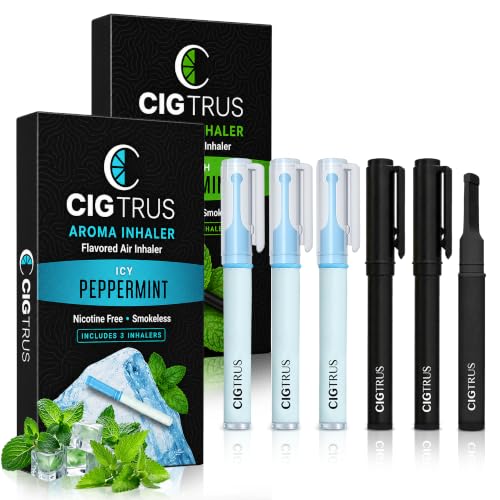 Cigtrus Smokeless Inhaler, Quit Smoking Aid - Fresh Spearmint & ICY Peppermint - 6-Piece