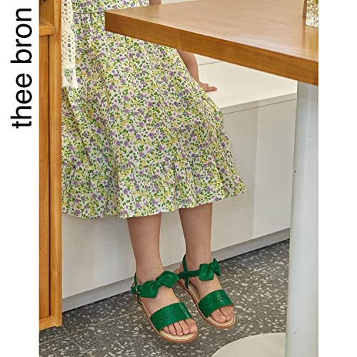 Image of THEE BRON Toddler Girls Sandals Wedding Flower Girl Dress Shoes Open Toe Flats