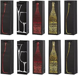 Yzwuyou 10 Pcs Bottle Bag Wine Bags Gift Premium Champagne Bag with Strong Rope Handles, for Christmas Wedding Party Birthday Festival