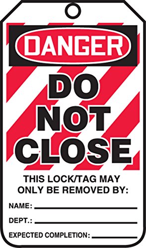 Étiquette de consignation et tag de lockout Danger NE pas fermer Accuform Mlt428ctp en carton 25 unités