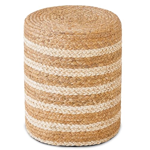 Wimarsbonottomannaturalseagrassfootreststoolhandweaveroundfootstoolpoufbohovanitystoolswithnonskidmatforlivingroombedroomhallway  Urban Country Home Decor Wimarsbon ottoman natural seagrass foot rest stool hand weave round foot stool pouf boho vanity stools with non skid mat for living room bedroom hallway  urban country home decor