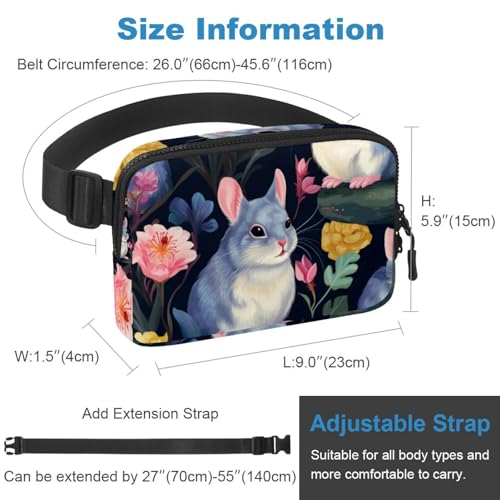 Cangurera cruzada Chinchilla multicolor grande con correa ajustable unisex 3