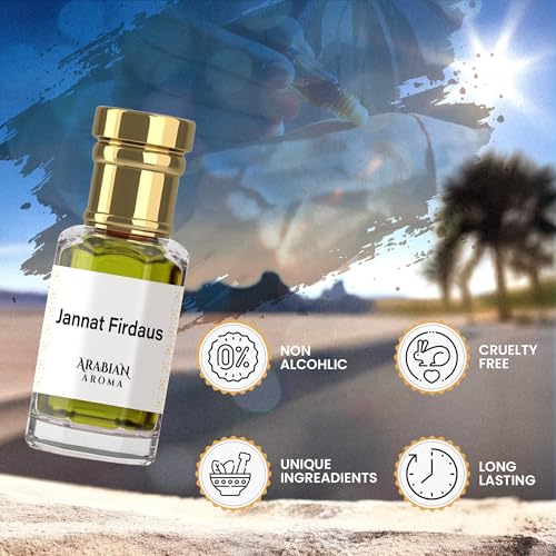 Image of Arabian Aroma Jannat Firdaus Attar | Floral Spicy Attar Perfume for Men & Women | Long-Lasting Oil-Based Fragrance with Amber & Musk | 100% Perfume |