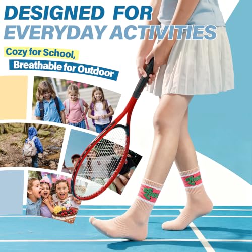 Image of ANTSANG Kids Boys Girls Athletic Cotton Socks,6 Pairs Youth Teen Crew Socks | Breathable, High Elasticity, Durable, Soft Touching