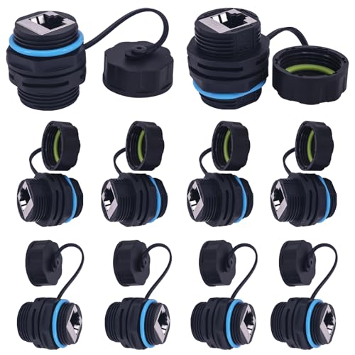 10 conectores RJ45 CAT6 resistentes al agua pack miniatura 1