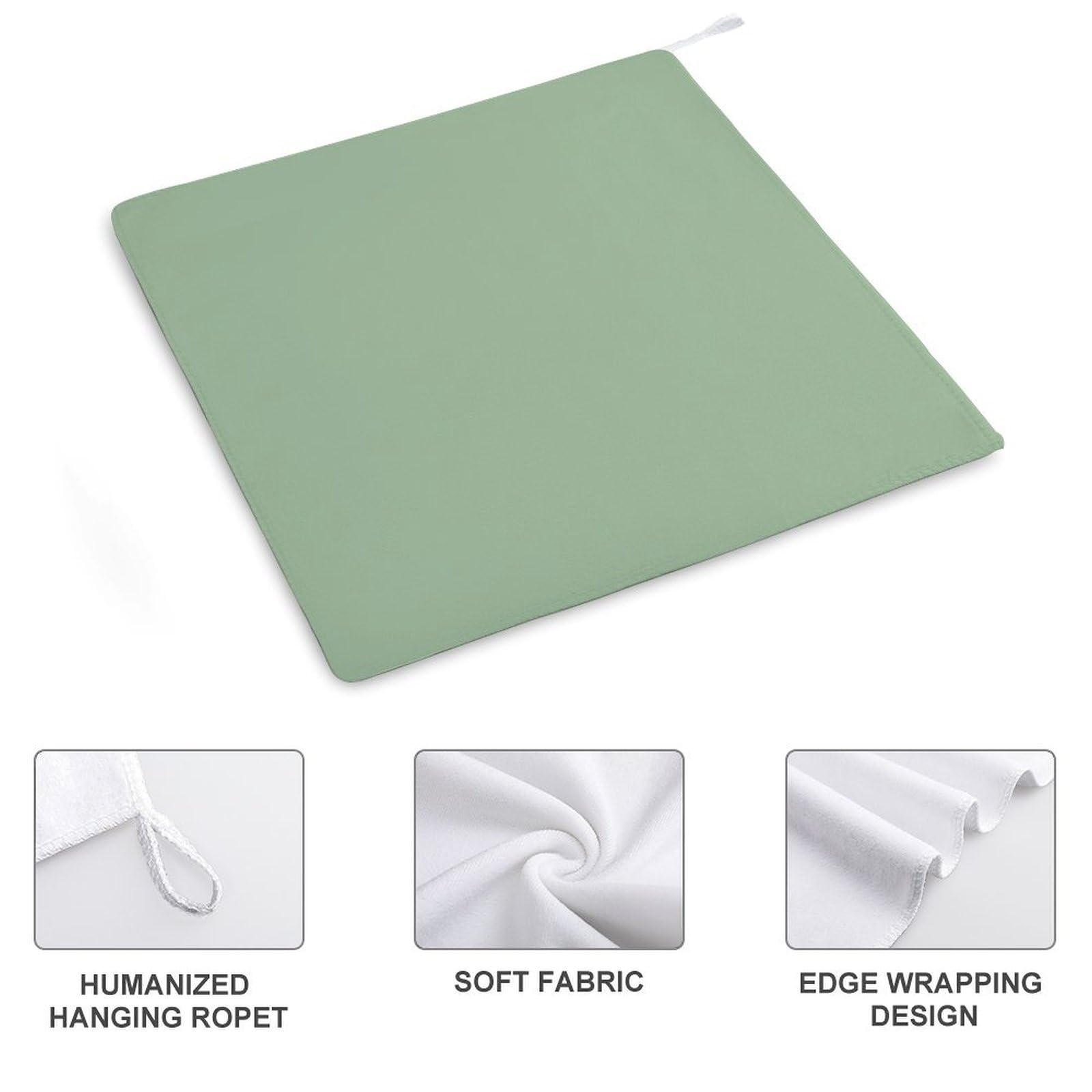 Serviettes De Main Minimalistes - Lot De 2, Corail Sur Vert Sauge - Avec Boucle De Suspension - Pour Cuisine/salle De Bain - 7