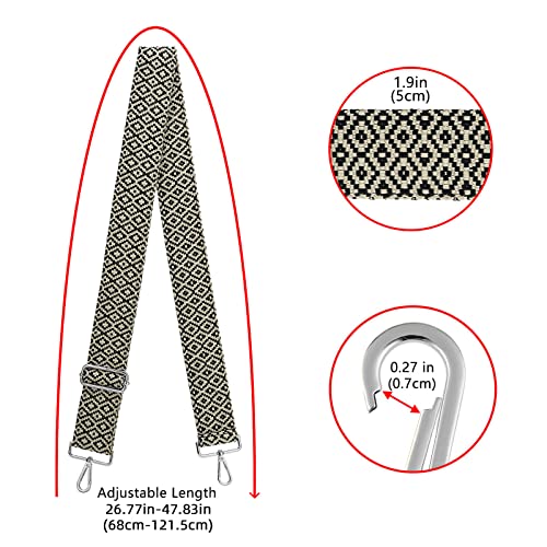 Image of Silvery Buckles Wide Shoulder Strap Adjustable Replacement Belt Crossbody Canvas Bag Handbag