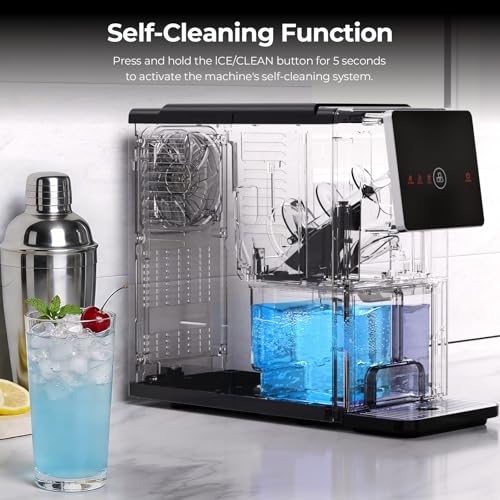 Image of Antarctic Star Countertop Nugget Ice Maker, Self-Cleaning Portable Ice Machine, 33 lb /24H, 1.8L Water Tank, 1.5 lb Ice Storage, Touch Screen & Auto Ice Drop, for Home /Office /Kitchen