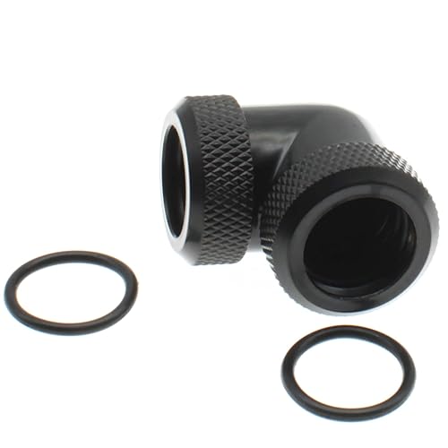 Miniatura 3 de LBTODH Montaje de refrigeración por agua Negro G14 Codo giratorio de 90 grados 0.551 in OD Tubo duro Conector de giro rápido con junta tórica de