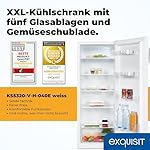 Exquisit Kühlschrank ohne Gefrierfach, Großer Kühlschrank, 5 Ablagen, 242 Liter, Vollraumkühlschrank 143 cm hoch, KS5320-V-H-040E weiss – Bild 2