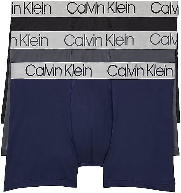 Calvin Klein Microfiber 3-Pack Trunk/ Black/Grey/Navy (Medium)