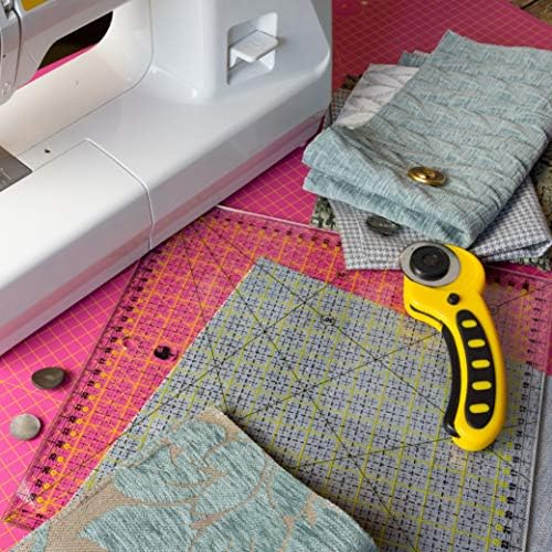 OfficeTree Patchwork Quilting Ruler - Quilting Ruler Made of Acryl - Patchwork Ruler for Sewing with Exact Measuring and Piece Cutting - Template Transparent