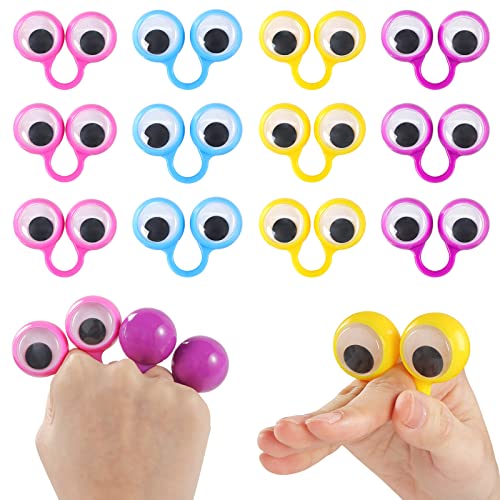 Shindel 12Pcs Large Eye Finger Puppets, Monster Finger Wiggly Eyeball Finger Puppet, Easter Basket Stuffers Egg Fillers Gifts Party Favors #TOP18