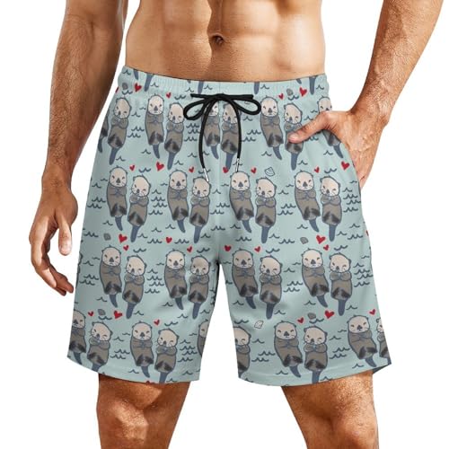 Sea Otter Men's Swim Trunk Quick-Dry Shorts with Mesh Lining And Pockets2