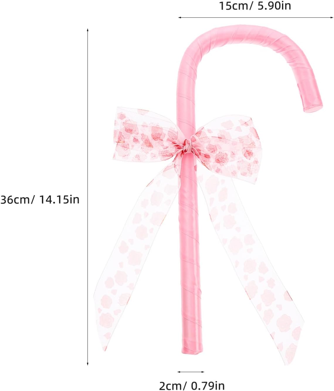 VALICLUD Cosplay Cane Prop Shepherd Staff Walking Cane Prop Stick with Bowknot Pink Stage Performance Staff Stick Prop