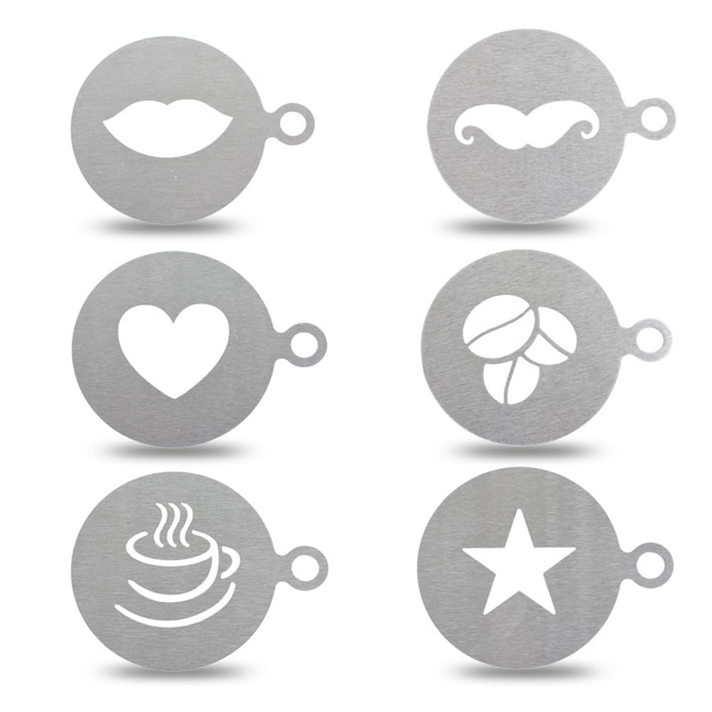 Hemoton Cookie Stencils,Coffee Decorating Stencil,Coffee Decoration Mold Tool,Coffee Stencils Latte Art,Cake Stencils Baking Templates,Coffee Art Templates Coffee Mold Tool for Cake Coffee Cappuccino