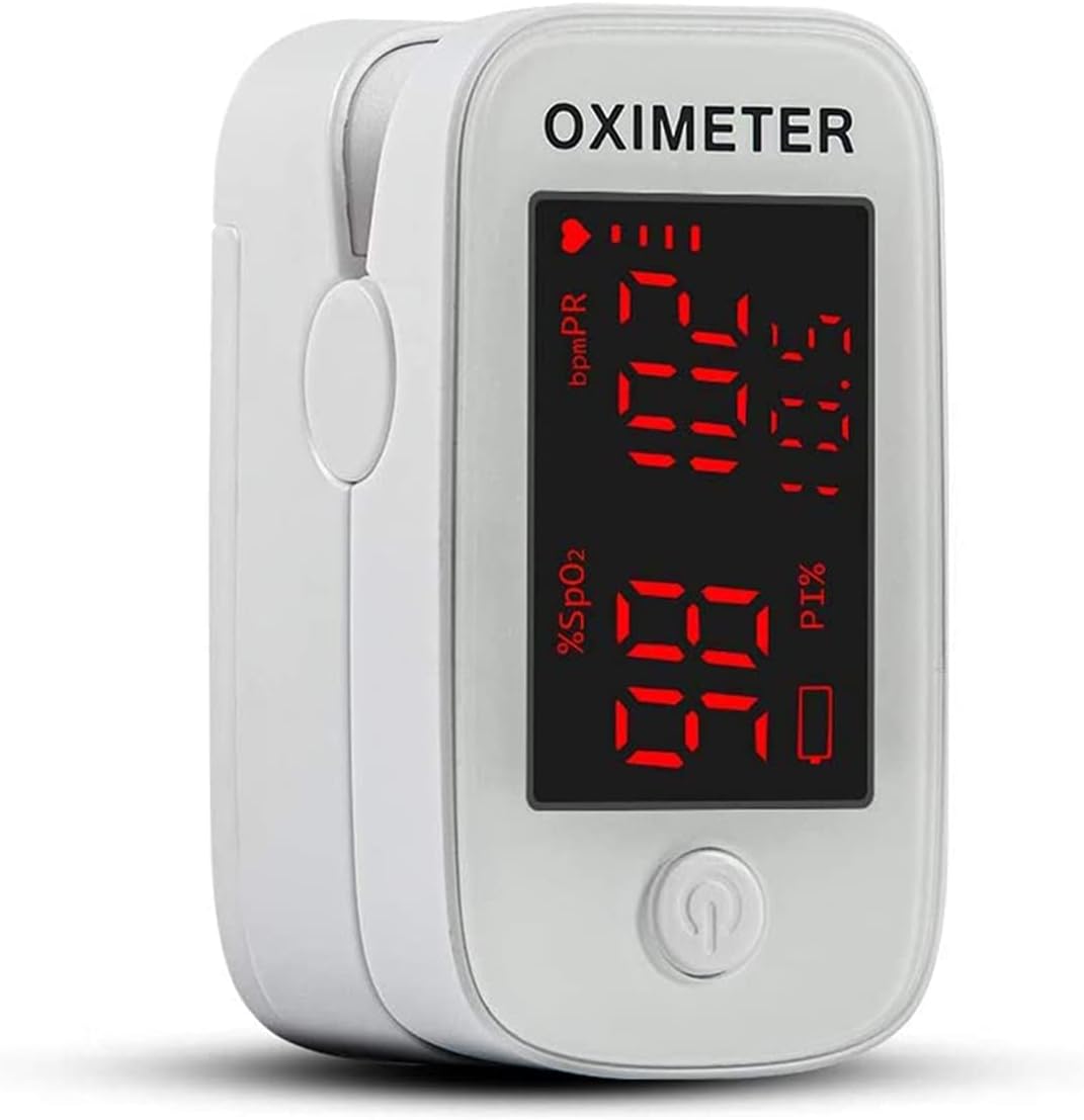[2022] Pulse Oximeter Fingertip, Blood Oxygen Saturation Monitor, Heart Rate and Accurate SpO2 Oxygen Meter with Lanyard and Batteries for Adult, Child and Family Health Care
