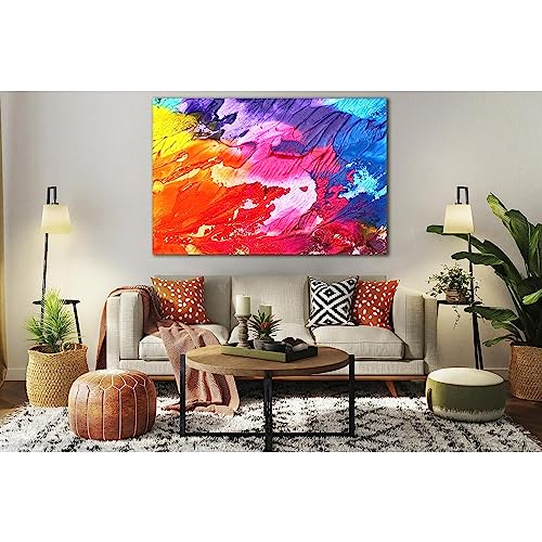 Peinture à l'huile abstraite multicolore pour sublimer votre grand salon
