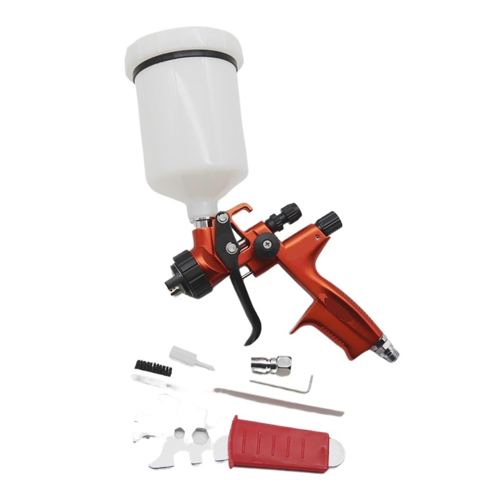 1.3/1.4mm Pistolety Natryskowe Z Dyszą Naprawa Samochodów Pistolet Do Malowania Farbą W Sprayu Lakier Samochodowy Natryskowy Airbrush Na Sprężone Powietrze Wysoka Precyzja Atomizacji(Orange 1.3mm)