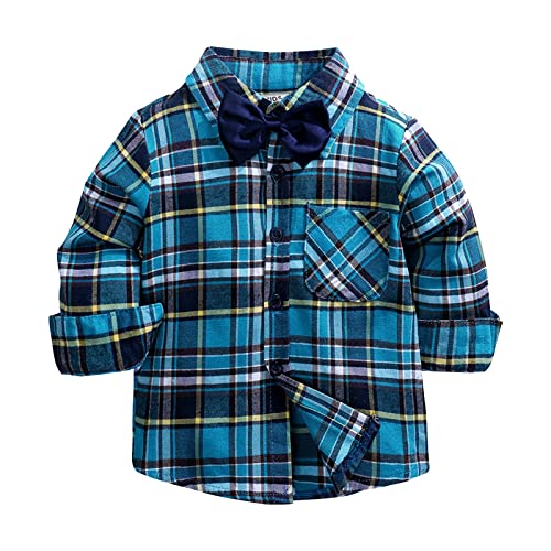 Toddler Kids Plaid Shirt Jacket Oversized Flannel Shacket Shirts Long Sleeve Button Down Collared Tops Vacation Birthday