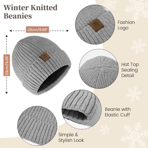 Pleneal Winter Hat Gloves Scarf Set for Women Warm Lining Beanie Hats Touchscreen Gloves Thick Soft Scarf3