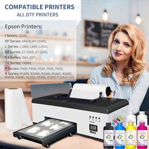 Image of DTF Ink 5Color Kit 500ml x 6 Heat Transfer Ink Refill I3200 ET-8550 | Ink Kit for I3200,XP600,R1390,L1800,ET-8550,ET-2850,XP-15000,R2400,L800,1430,P800,R2000 for All DTF Printers&Film(2Wh,CMYK)