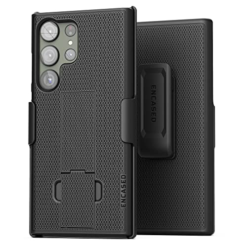 Encased DuraClip Designed for Samsung Galaxy S23 Ultra Belt Clip Case, Slim Phone Case with Holster (Black)