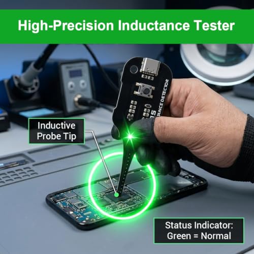 Image of Serplex Type C Inductance Tester Motherboard Coil Tester Electromagnetic Inductor Detection Tool with Green Indicator for PC Phone Repair and Power Supply Repair