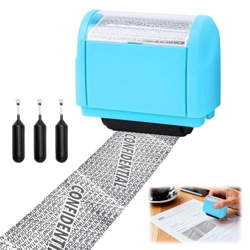 Theft Protection Roller Stamp for Privacy, Wide Coverage Identity Protection Roller with 3 Refills, Confidential Data Defender for Document Security, Anti-Theft Privacy Safety Stamp for Mail Bills