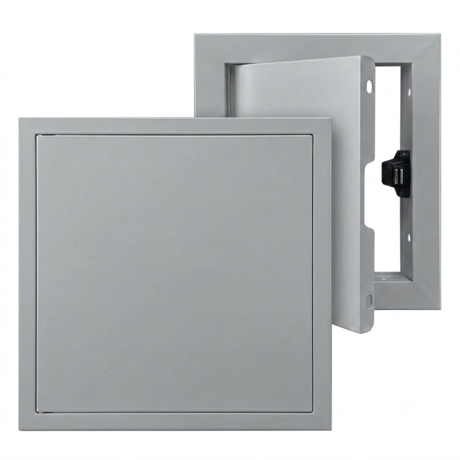 Yqyhnb Gray Aluminium Access Panel 300X300mm, Flush Fit Inspection Hatch For Wall & Ceiling, Push-To-Open Maintenance Door, Paintable Plasterboard Revision Flap For Plumbing(,350X350mm)