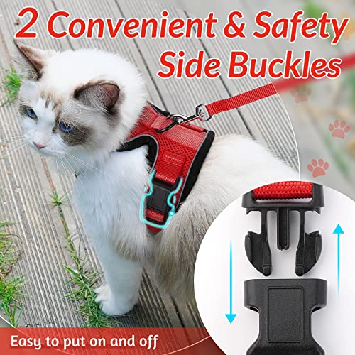 Image of rabbitgoo Cat Harness and Leash Set, Escape Proof Vest, Red