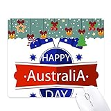 Material: En caoutchouc l\'australie Heureux Le Jour du Drapeau Tapis de Souris en Jeu - Office Mat noël