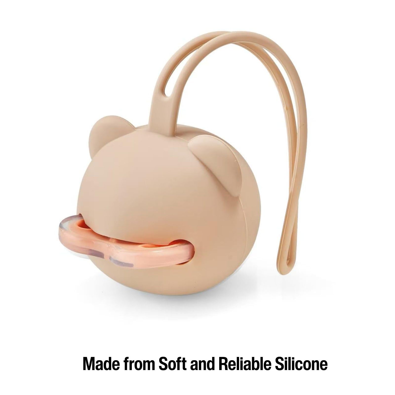 PandaEar Boîtes à Sucettes en Silicone Lot de 2, Étui Rangement Forme d'Ours avec Sangle Voyage