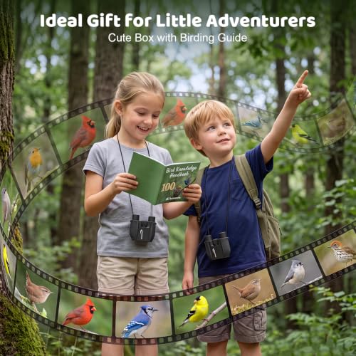 Image of Aurosports 10x25 Binoculars for Bird Watching with Bird Guide Book | Compact, Lightweight for Adults & Kids; BAK4 FMC Optics; Includes Bird Guide Book; Great Gift For Bird Watching, Travel