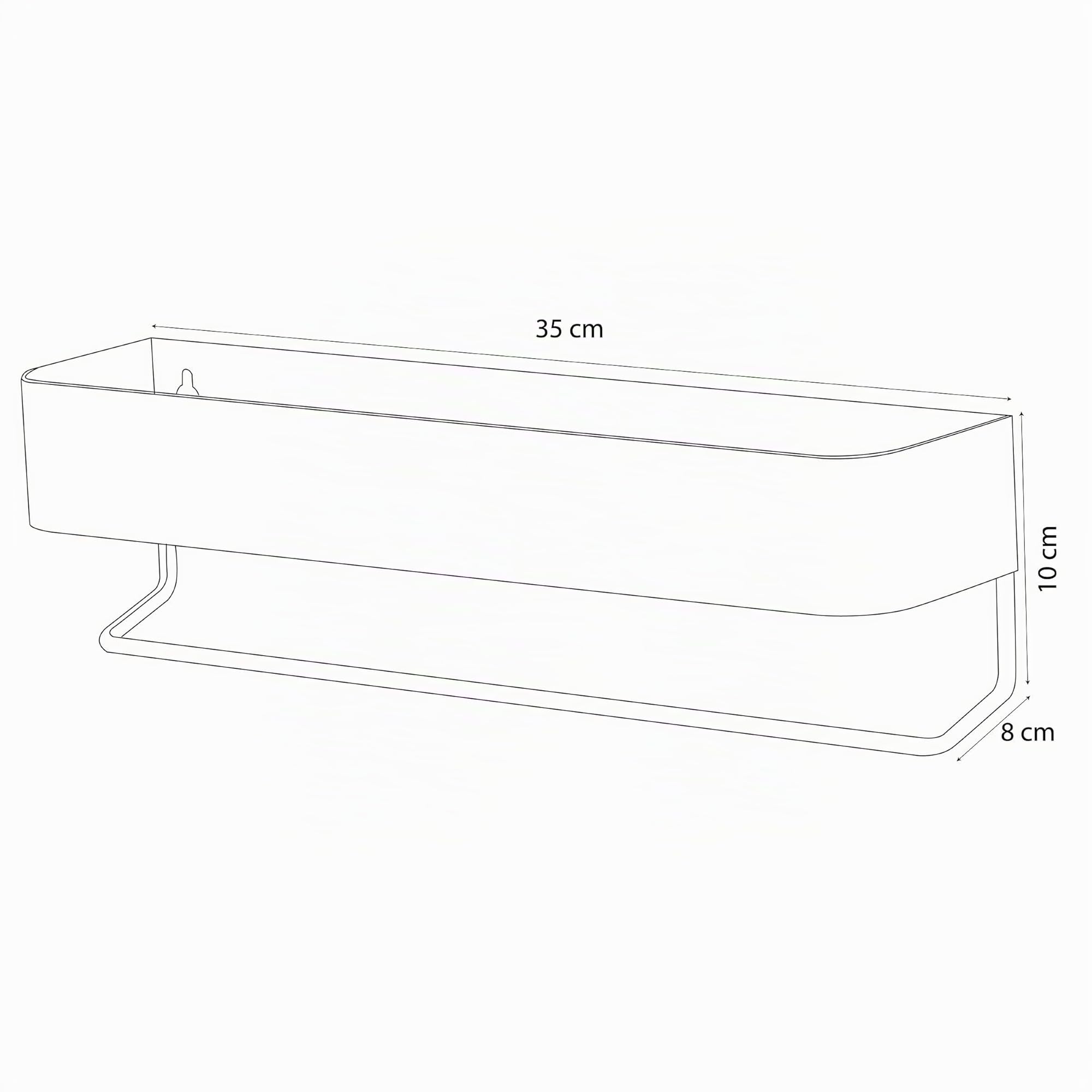 Sealskin Brix, Scaffale a Parete con portasciugamani, 35 cm, Bianco
