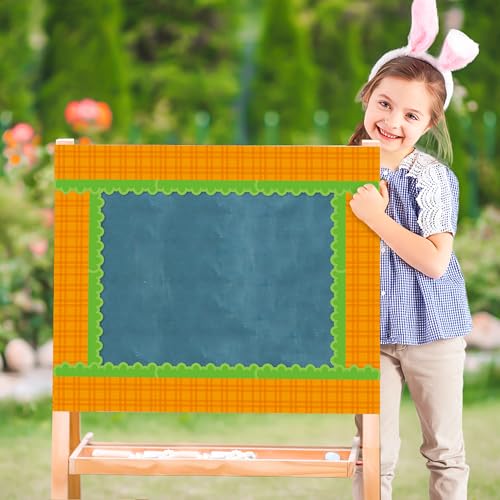 Image of BeYumi Carrot Plaid Border Trim - 65ft Back to School Carrot Scalloped Rolled Border Trim Cute Orange Plaid Bulletin Board Set Classroom Office Chalkboard Door Decor Spring Farmhouse Party Decoration