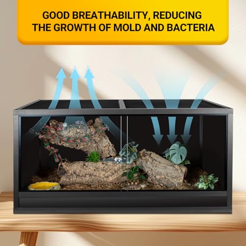 REPTI ZOO Reptile Enclosure 48x24x24 inch, 4x2x2 120 Gallon Bearded Dragon Tank, Reptile Terrarium for Ball Python Snake Gecko Turtle, Light Weight Wooden Habitat Cage by REPTI ZOO - Image 4