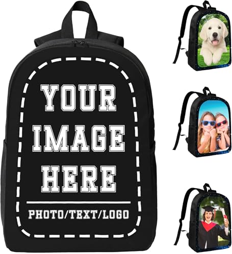 Custom Backpack Personalized Backpack For Women Men Design Your Own Work Travel Bag High Volume Casual Packet With Text Logo Photo Simple Casual Packet 17inchs